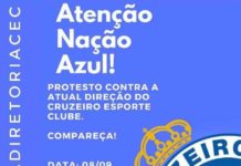Torcedores marcam protesto contra diretoria do Cruzeiro para domingo, antes de jogo com Grêmio