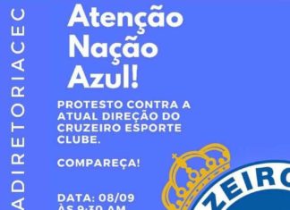 Torcedores marcam protesto contra diretoria do Cruzeiro para domingo, antes de jogo com Grêmio