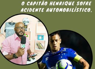 Jogador Henrique, do Cruzeiro, cai em penhasco ao sofrer acidente de carro